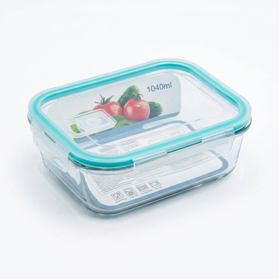 Glass Rectangular Tupperware 1040 ml